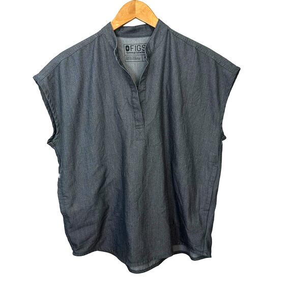 Figs Technical Rafaela Oversized Scrub Top Women's Size Small Graphite Gray - Picture 1 of 7